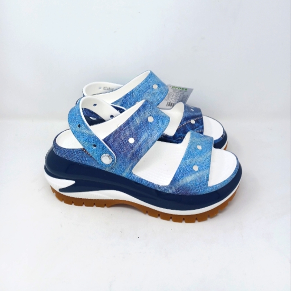 CROCS Mega Crush Denim Sandal Women's 9 - Picture 2 of 10